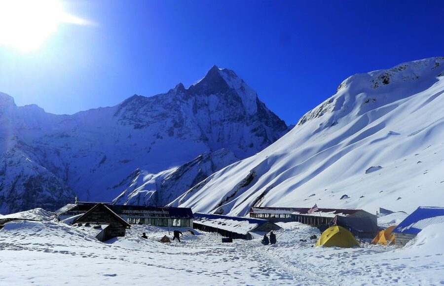 Annapurna Base Camp Heli Tour - Arriving at Annapurna Base Camp at 4,000 meters