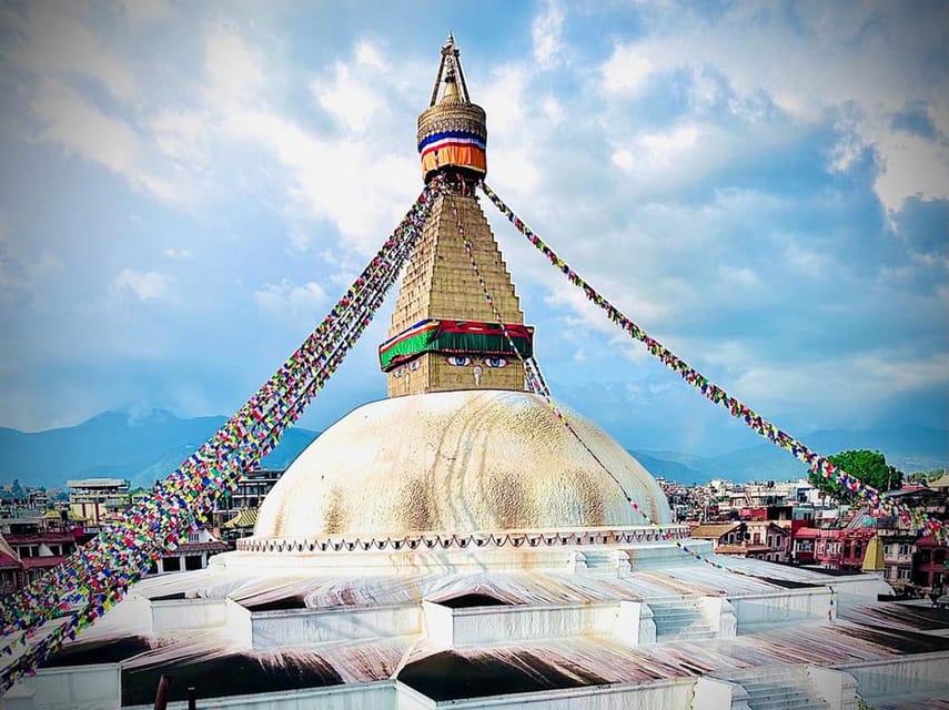 From Kathmandu: 2 Stupas and Kopan Monastery Spiritual Tour - Boudhanath Stupa: a powerful finish
