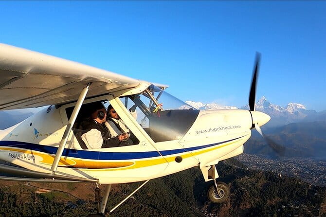 Himalayas Ultra Light Aircraft flight - The first minutes above Pokhara Valley