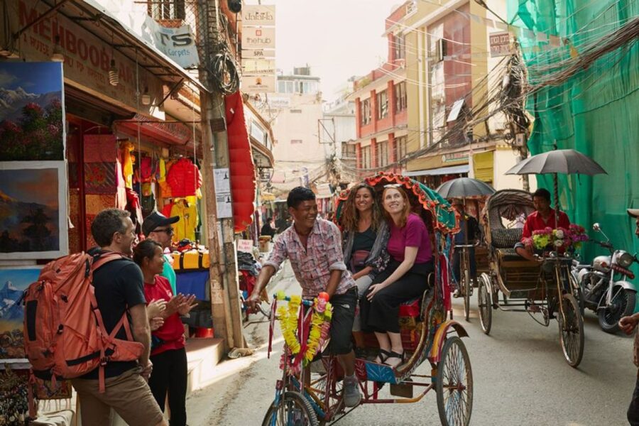 Kathmandu at Sunset: Explore the City on Rickshaw - Thamel by rickshaw, with the city at street level