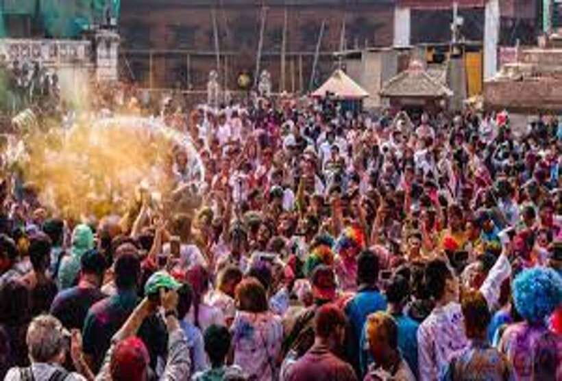 Kathmandu Durbar Square | Holi Festival Celebration 2 March - Starting in Paknajol and walking toward the old city
