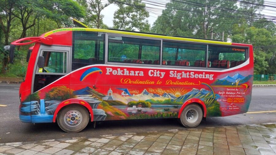 Pokhara Sightseeing By Bus - Day Trip - The shared bus experience and what the guide does